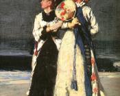 温斯洛 荷默 : Promenade on the Beach, detail